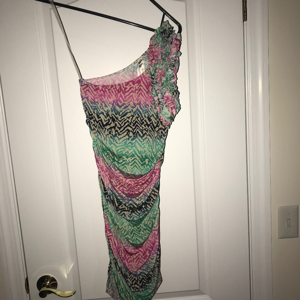 One Shoulder Ruffled Dress